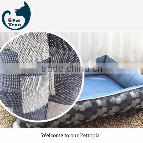 Luxury Pet Bed Unpick and Wash Jacquard Denim photo-4
