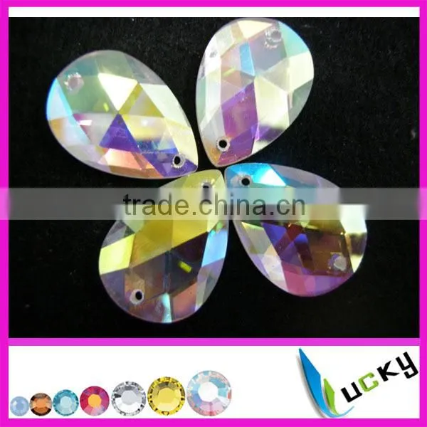 Wholesale High Quality Fat Drop Sew-on Crystal Beads ab 20x30mm