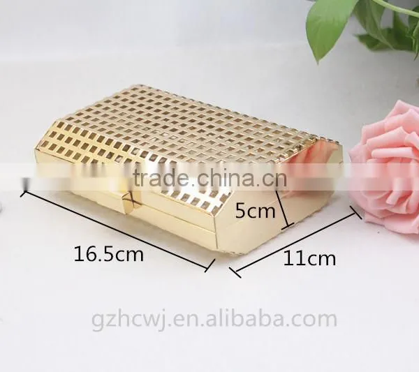 Rectangle Closure Metal Box Frame for Lady Bag, Shiny Gold Metal Clutch Manufacturer photo-2