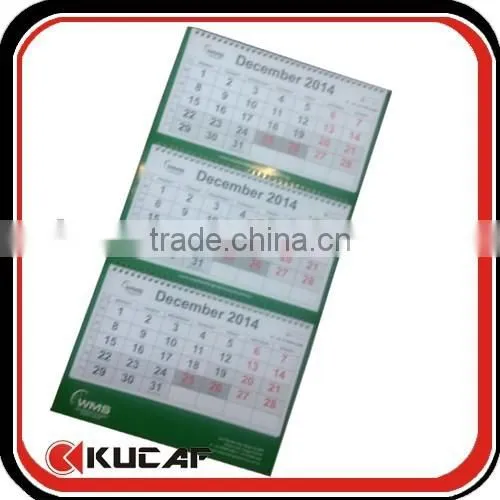 A3 Size Paper 3 Fold Hanging Wall Calendar photo-3