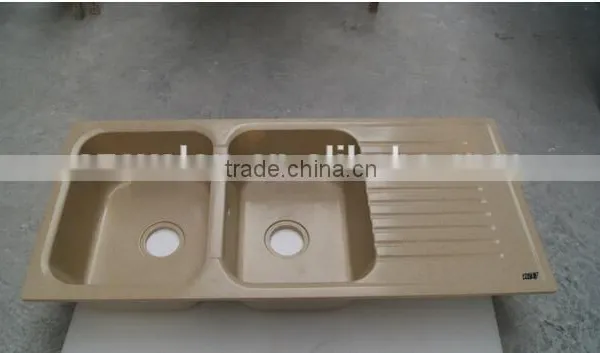Easy Cleaning Large Acylic Solid Surface Sink for Hotel&restaurant,,artificial Stone Double Kitchen Sink ,resin Stone Sink photo-6
