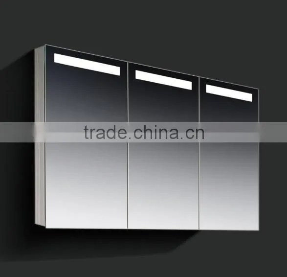 Thee Doors Cabinet With Vertical LED Illumination and Mirrored Sides. photo-2