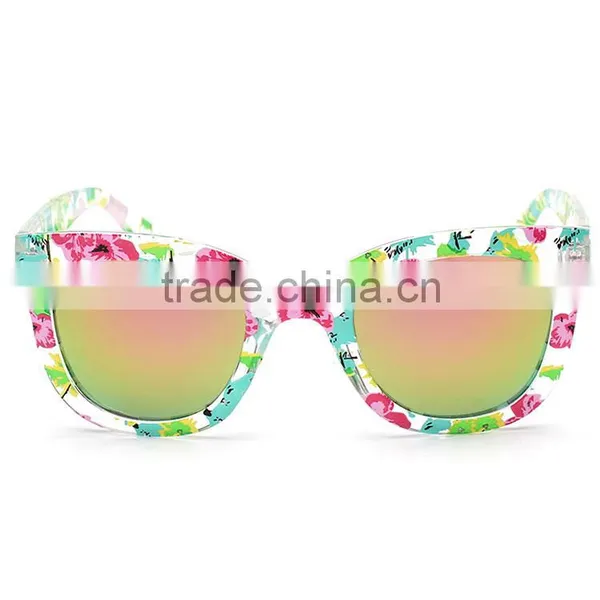 Mirror Lenses Transparent Frame Green Pure Sunglasses