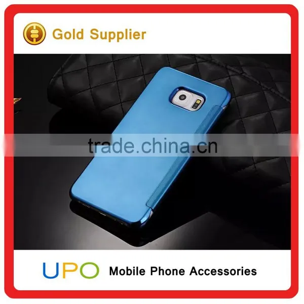 [UPO] For Samsung Galaxy S7 Edge Clear View PC Cover Auto Sleep Wake Mirror Flip Leather Cool Phone Cases photo-3