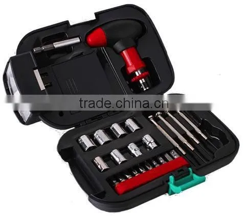 Household 25 Piece PORTABLE All in One TOOL SET Kit Gift With Flashlight and Screwdrivers photo-2