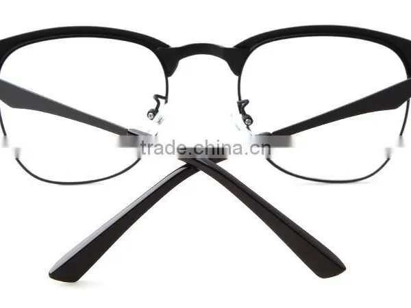 ADE WU Fashion Women Glasses Half Rim Stainless Steel Optical Frame Metal Eyeglasses Frame Clear Lens Glasses photo-4