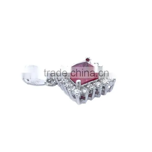 925 Sterling Silver Charm Jewlery Silver Ruby Gemstone Charm Pendant photo-2