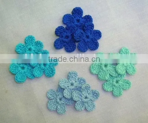 Crochet Pink Flowers Appliques,Embellishment,Cards,Mix,Multicolor photo-3