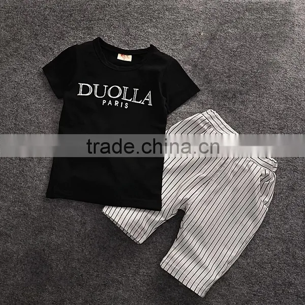 Custom Fashion Kids Boys Summer Clothes Set Infant Baby Clothes