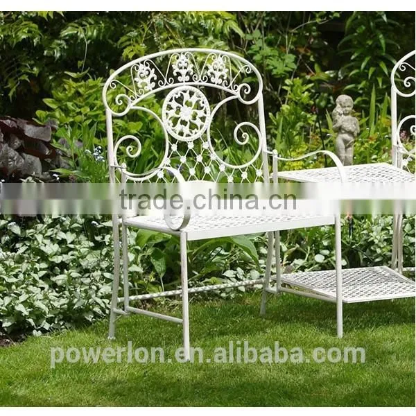 POWERLON Vintage 2 Seater Garden Bench Wrought Iron Outdoor Furniture photo-5