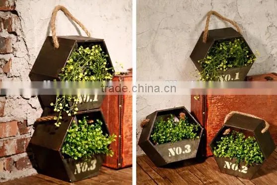 2016 High Quality Wall Hanging Houseware Decoration Wooden Flower Pot photo-4