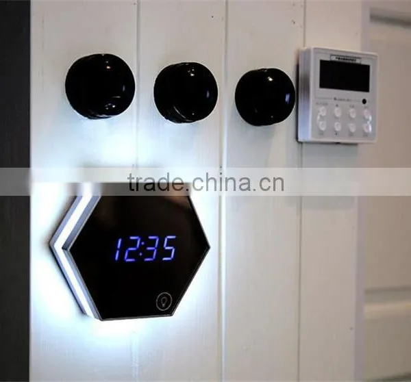 Mirror Alarm Clock Multi Function Image Digital Alarm Clock Thermometer Alarm Clock LED Mirror Nightlight Clock photo-4