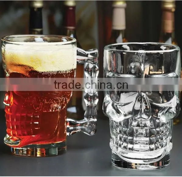 Glass Skull Drinking Mug Cup With Glass Handles photo-5