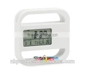Clock Digital Desk Clock With Clip and Memo Holder photo-3