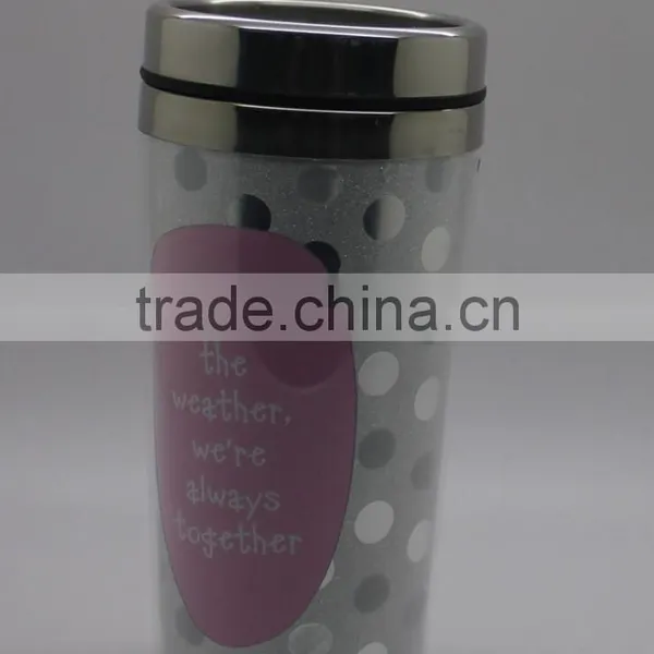 16oz Double Wall Insert Paper Promoition Plastic Coffee Mug DIY Can Change Paper Mug photo-5