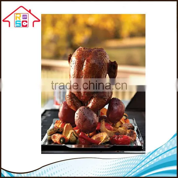 NBRSC New Design Stainless Steel Beer Can Chicken Roaster BBQ Grill Rack photo-3