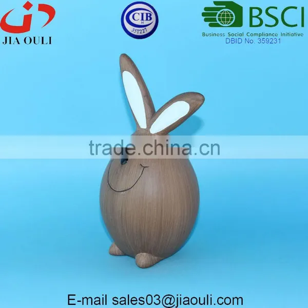 BSCI Audit Factory EASTER Decorative Lovely Bunny, Brown Ceramic Rabbit photo-3
