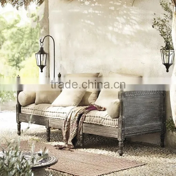 Handmade Pure White Classic European Style Floral Lounging Daybed With Big Drawers for Kids Bedroom BF11-09133a photo-5
