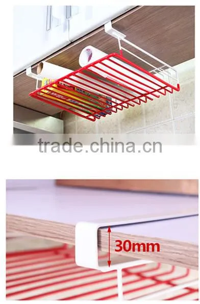 Kitchen Hardware Accessories Sliding Plastic Coating Wire Hanging Basket for Cabinet Storage photo-2