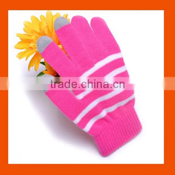 Stripe Knitted Screen Touch IPhone Gloves photo-3