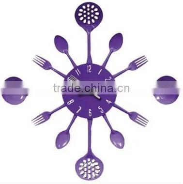 Hot Selling Household Creative Cutlery Metal Wall Clock photo-5
