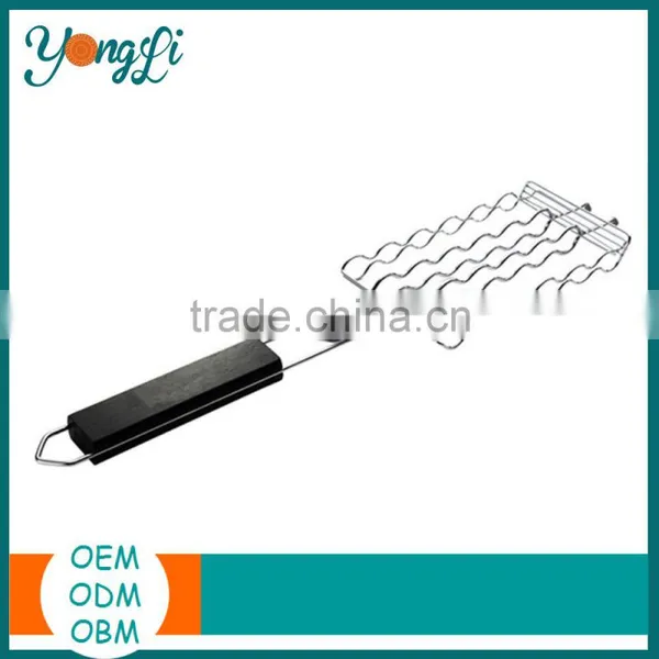 Metal Mesh Baskets Sausage Nonstick Grilling Basket Hot Dog Grill Rack BBQ Barbecue Tool photo-2
