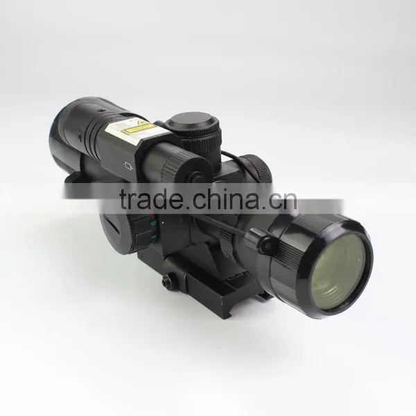 Compact 2.5-10X40 Rifle Scope Red Green Mil-Dot Reticle With Side Attached Green Laser Sight Scope With Quick Release Mount photo-4
