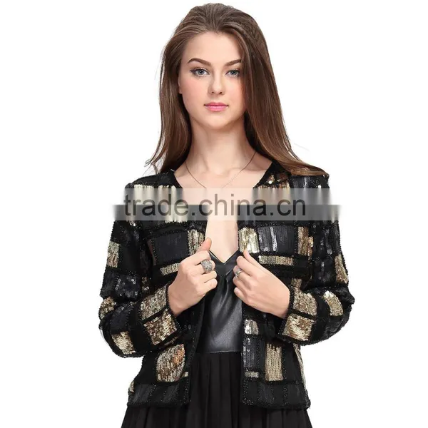 2017 Latest New Fashion Sequin Coat And Jacket For Woman photo-2