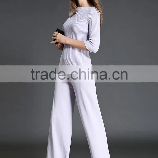 High Quality Solid Asymmetrical Tops With Long Loose Pants 2016 Autumn Fashionable photo-5