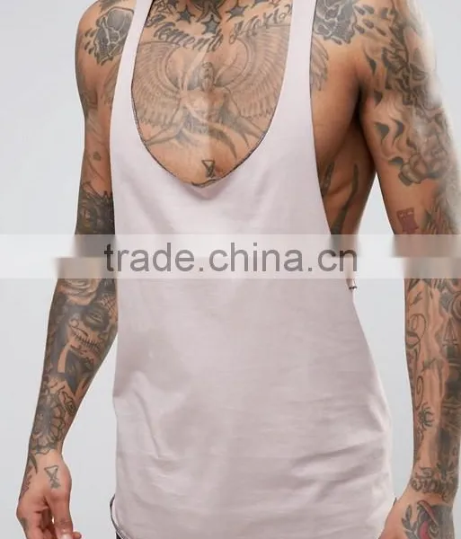 Cheapest High Quality New Design Summer Cool Custom Pink Gym Wear Comfortable 100% Cotton Fashion Men's Sport Burnout Tank Tops photo-3