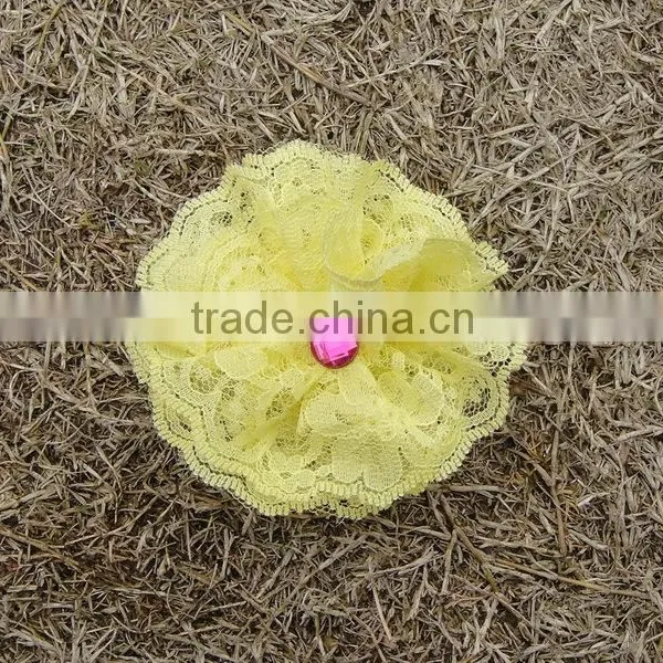 2015 Exquisite Workmanship Non-fading Wholesale Fancy Chiffon Lace Flowers photo-3