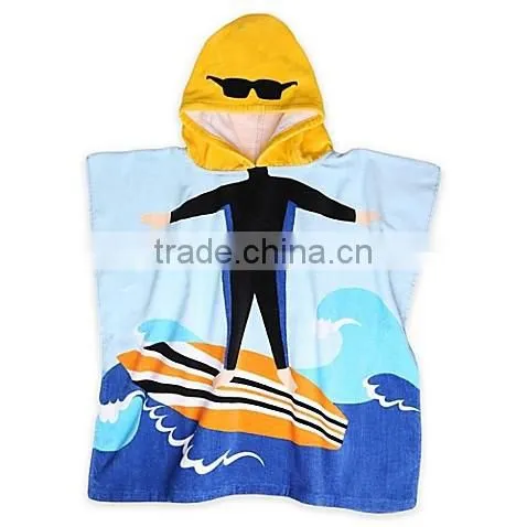 Kids Printed Superhero Hooded Beach Towel in Multi Color,wholesale Cotton Beach Towels Printing photo-5