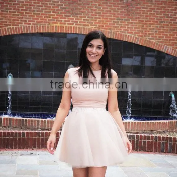 2016 Mommy and Me Outfits Wholesale Champagne Tulle Skirt Mommy and Me Matching Dresses Designer photo-2