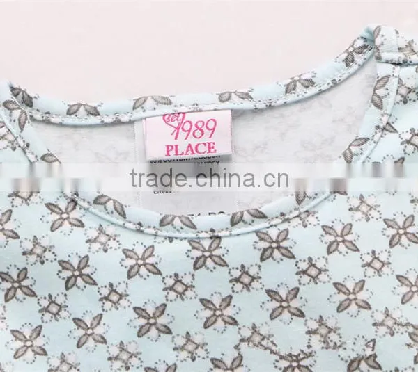 Summer Boutique Girl Printed Clothing Cotton Cinched Waist Baby Dress New Style photo-3