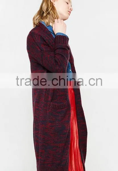 Women's Long Tunic Wrap Around Mixed Wool Cardigan Sweater With Wholesale Price photo-5