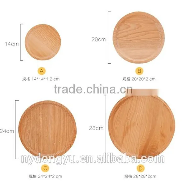 Round Beech Wood Bread Tray /varnish Free Breakfast Fruit Tray Coffee Holder Tray / Msh Dessert Cake Wooden Tray photo-5