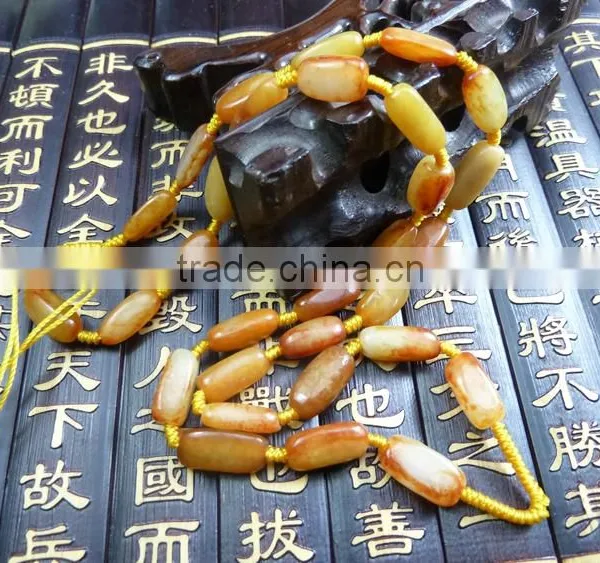 Jewels Jade Hetian Jade Necklace Hetian Jade Seed Makings Red-skinned Handmade Seed Makings Necklace Sings of Original Rock photo-2