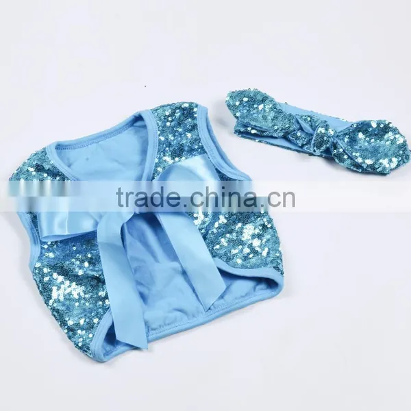 In stock ,Sequins/cotton wholesale baby vest for girl baby