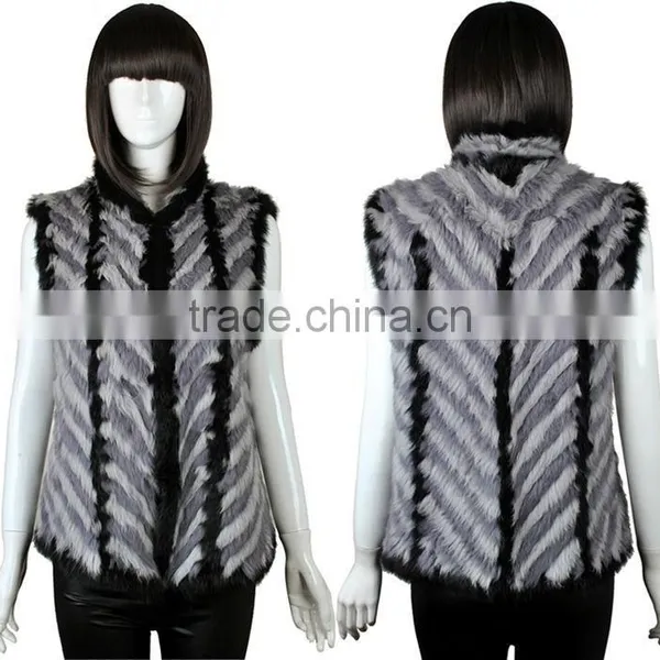 China Factory Wholesale YR570 Wholesale and Retail China Supply Hand Knit Rabbit Fur Wear Vests photo-3