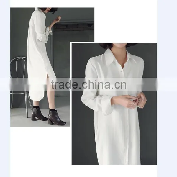 100%Linen Women's Long Button Shirts photo-5