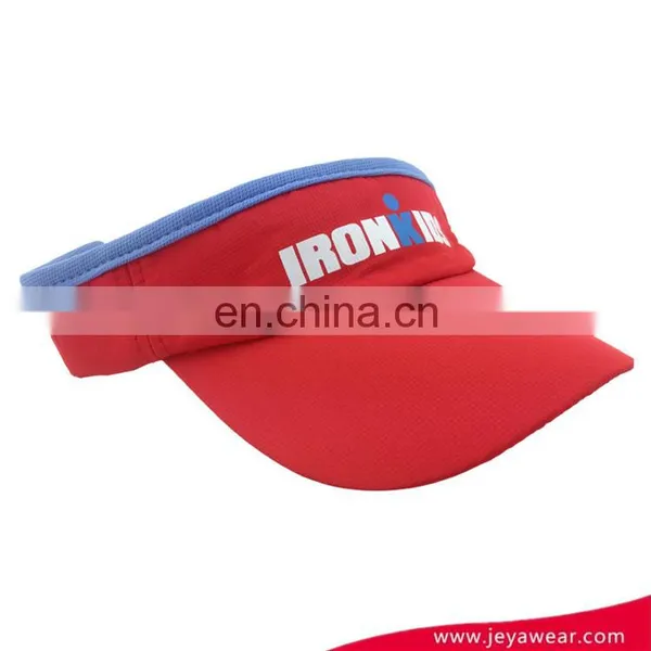Custom Polyester Red Sun Visor Cap With "IRONKIDS"embroidery Logo photo-3