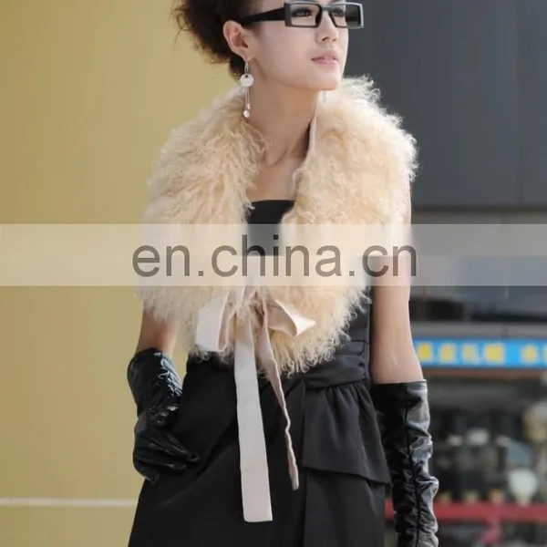 Mongolian Lamb Fur Shawl Cape for Ladies photo-5