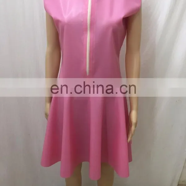 Hot Selling Sexy Pink Mini Latex Dress For Women Latex Dressing photo-2