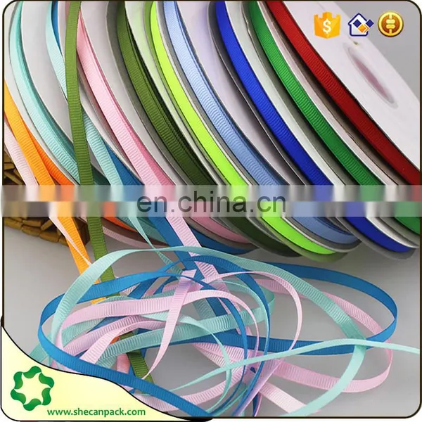 SHECAN Polyester Plain Different Color Size 6mm Wide 'grosgrain Ribbon for Gift photo-2