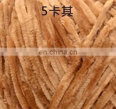 5mm Thickness for Hand Knitting and Crochet Velvet Yarn 100% Polyester Chenille Yarn for Hats and Scarfs photo-4