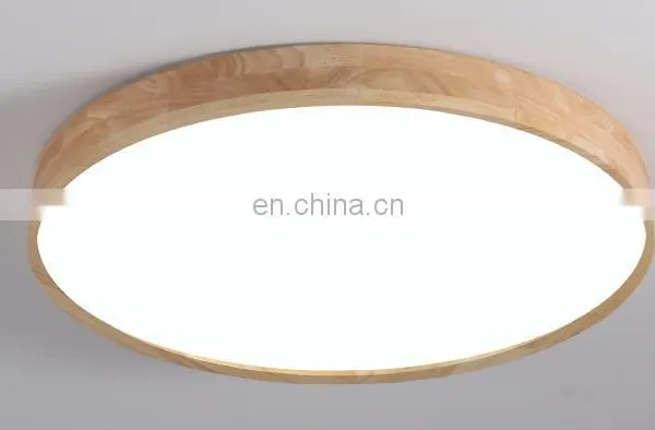 Wooden Color Round Bedroom Macaron Lamp Ultra Slim Modern LED Ceiling Lights For Living Room photo-3