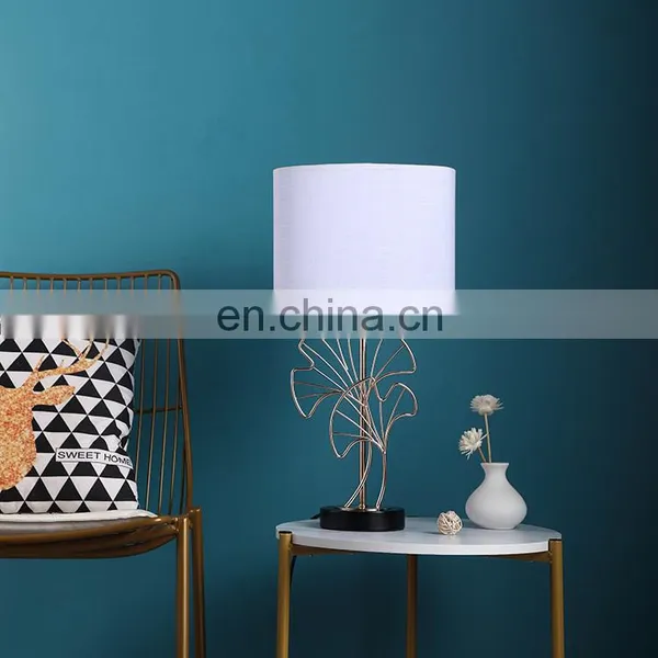 Popular New Design Relief Ginkgo Leaf Shape Modern Luxury Table Lamp for Hotel Home Decor photo-3