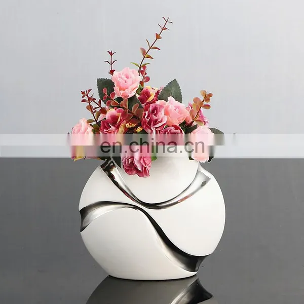 Unique Ball Shape Glazed Ceramic Table Home Decor Flower Vases Custom Crafts for Wedding Decoration photo-3