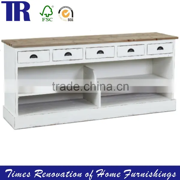 Living Room Side Cabinet With 5 Drawer and 4 Closet,decorative Cabinet,white Cabinet