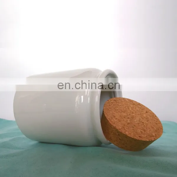 New Factory Custom Design Small Mini Decorative Ceramic Week Stash Jar With Cork Lid photo-3